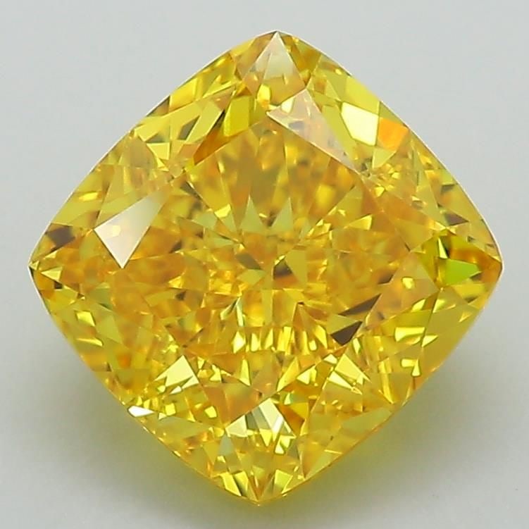 Loose Diamond - CUSHION MODIFIED 3.02ct Fancy Vivid Yellow VS1: Loose Diamond - CUSHION MODIFIED 3.02ct Fancy Vivid Yellow VS1 Source: This is a real non-mined Diamond that has been grown in a lab Shape: CUSHION MODIFIED Carats: 3.02 Color: Fancy Vivid Yellow Cert