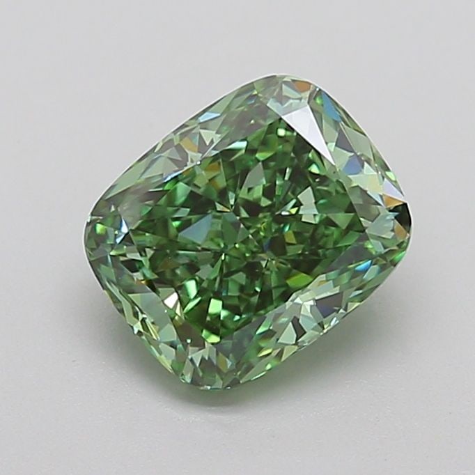 Loose Diamond - CUSHION MODIFIED 2.24ct Fancy Vivid Green VS1: Loose Diamond - CUSHION MODIFIED 2.24ct Fancy Vivid Green VS1 Source: This is a real non-mined Diamond that has been grown in a lab Shape: CUSHION MODIFIED Carats: 2.24 Color: Fancy Vivid Green Certif