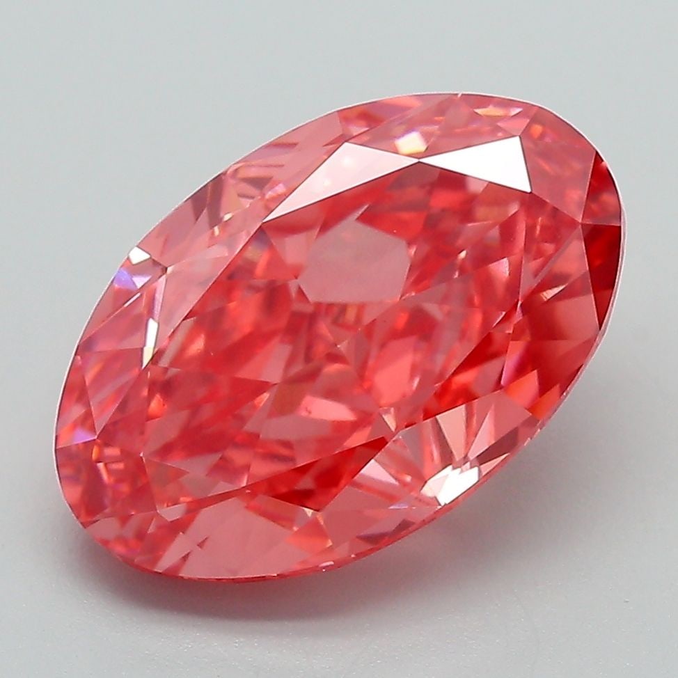 Loose Diamond - OVAL 4.78ct Fancy Vivid Pink VS1: Loose Diamond - OVAL 4.78ct Fancy Vivid Pink VS1 Source: This is a real non-mined Diamond that has been grown in a lab Shape: OVAL Carats: 4.78 Color: Fancy Vivid Pink Certification: IGI Video: