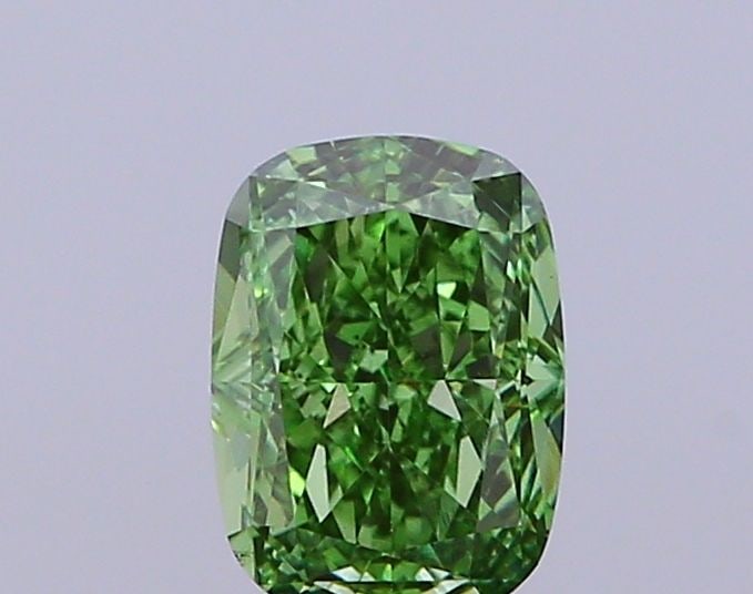 Loose Diamond - CUSHION MODIFIED 1.03ct Fancy Vivid Green VS1: Loose Diamond - CUSHION MODIFIED 1.03ct Fancy Vivid Green VS1 Source: This is a real non-mined Diamond that has been grown in a lab Shape: CUSHION MODIFIED Carats: 1.03 Color: Fancy Vivid Green Certif
