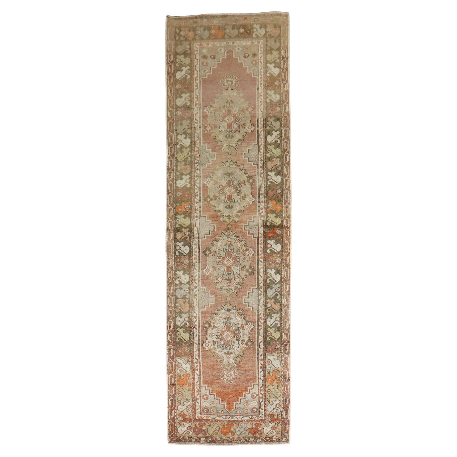 Vintage Turkish Anatolian Runner 3'2" x 10'6" Hand-Woven Wool j3528 (1 of 7)