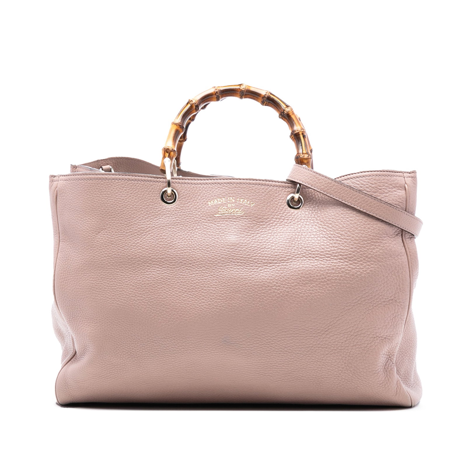 Gucci Bamboo Shopper Pink Leather Large Satchel with Detachable Strap (1 of 7)