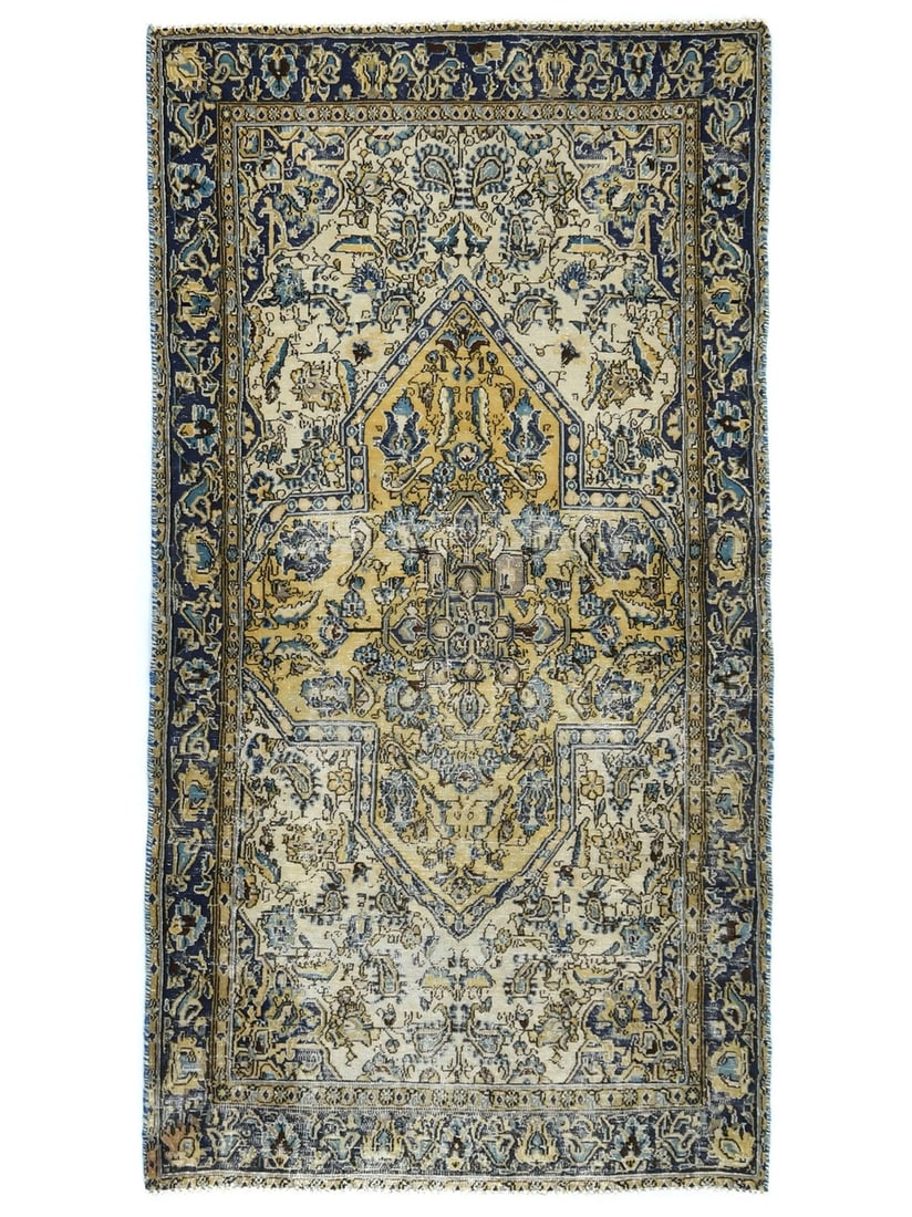 Hand-Knotted Vintage Floral Oriental Rug 3'1 x 5'9 Eco-Friendly Bedroom Decor (1 of 12)