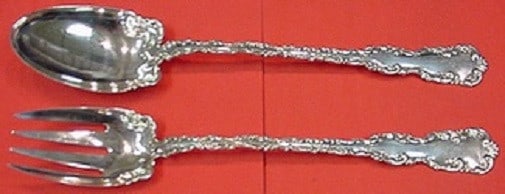 Whiting Louis XV Sterling Silver Salad Serving Set 12 inch Monogrammed (1 of 1)