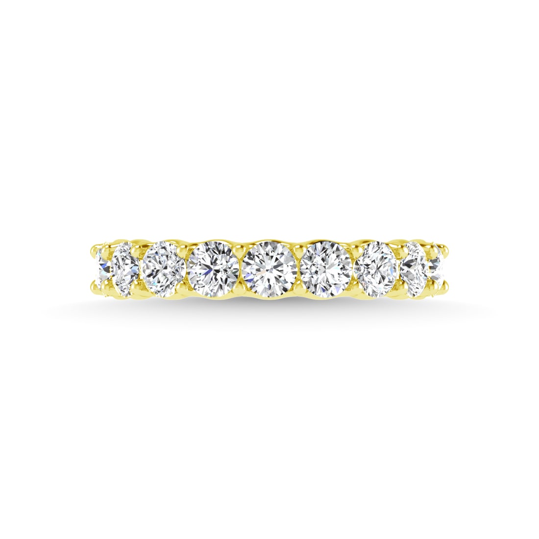 18K Yellow Gold 1 1/6 CT Tw. Round Shape Lab Grown Diamond Full Eternity Band: 18K Yellow Gold 1 1/6 CT Tw. Round Shape Lab Grown Diamond Full Eternity Band Celebrate everlasting love with our stunning Lab Grown Diamond Full Eternity Wedding Band. Crafted in precious metal, this