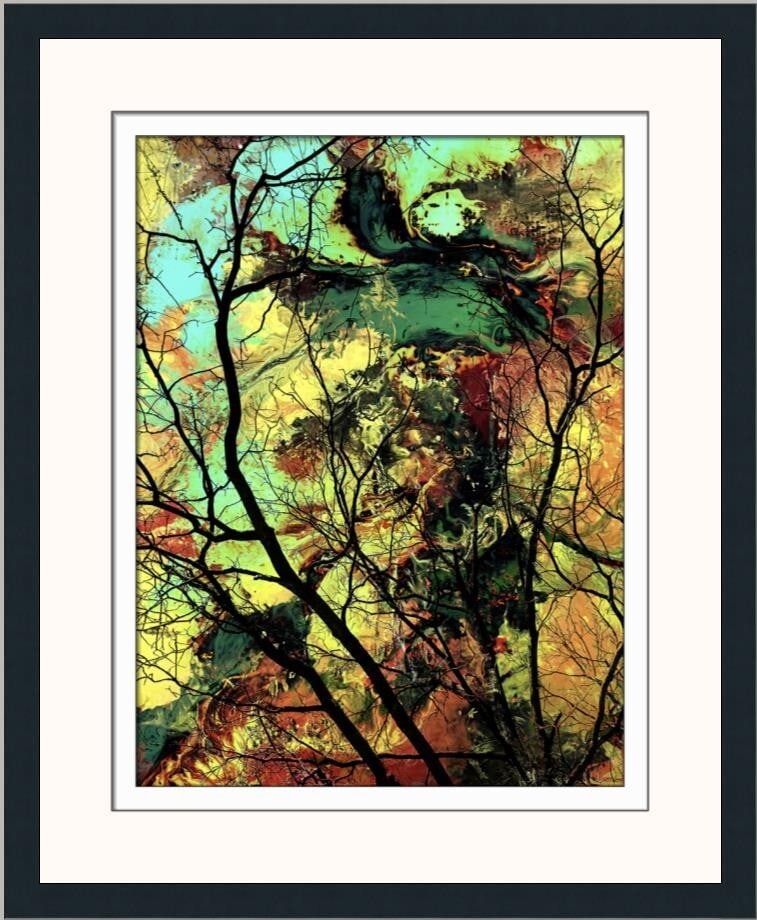 Brent Wickes Spirit World Limited Edition Signed Giclee Print Framed 26 x 21: Brent Wickes Spirit World Limited Edition Signed Giclee Print Framed 26 x 21 Experience the captivating vision of Brent Wickes with the "Spirit World" giclee print, a stunning piece of abstract surrea