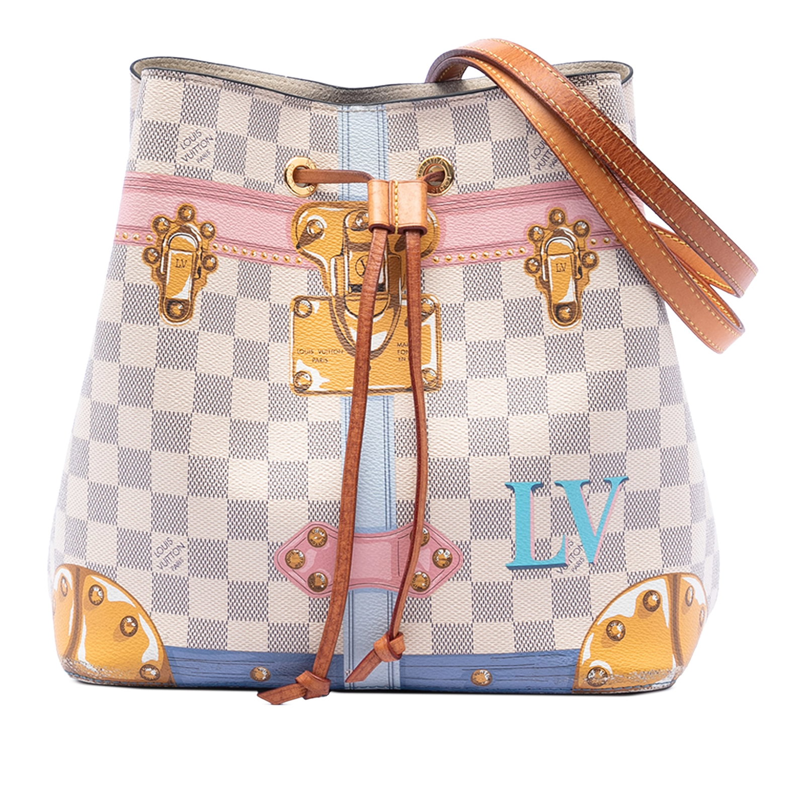 Louis Vuitton Summer Trunks Neonoe Damier Azur Canvas Shoulder Bag (1 of 7)