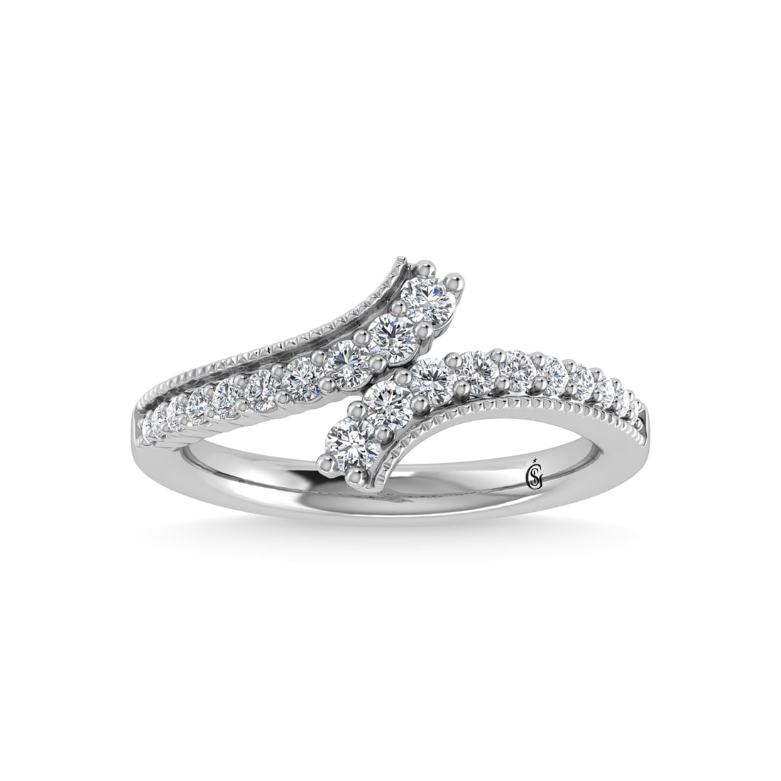 14K White Gold Diamond 3/8 Ct.Tw. Fashion Ring: 14K White Gold Diamond 3/8 Ct.Tw. Fashion Ring 14k White Gold Stone Color: G-h Stone Clarity: I1-i2 Each ring is presented in standard size 6.5. Complimentary resizing is available between sizes 510 (