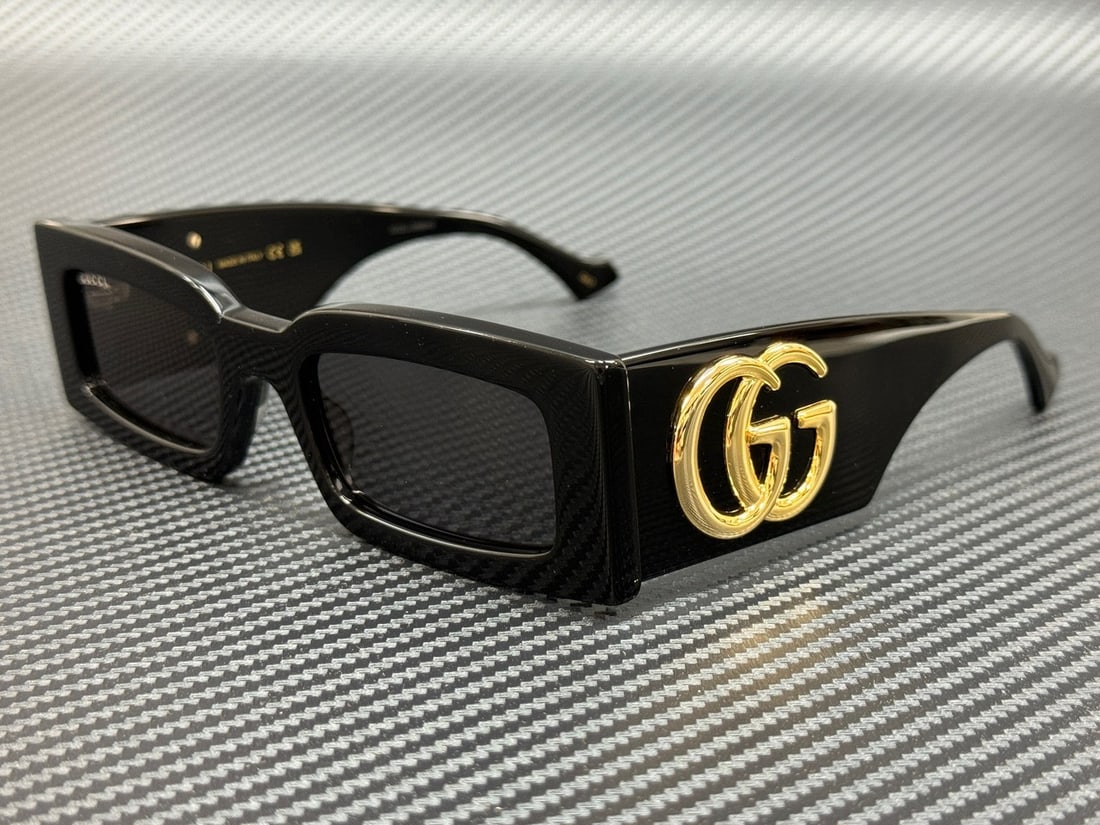 Gucci GG1425S 001 Black Grey Women's Sunglasses with Authenticity Certificate (1 of 5)