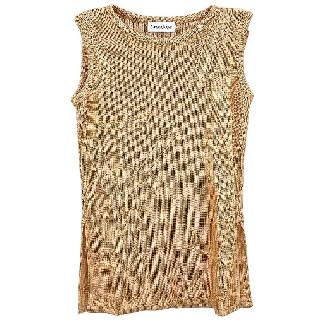 Yves Saint Laurent Beige Sleeveless Tank Top M Vintage (1 of 10)