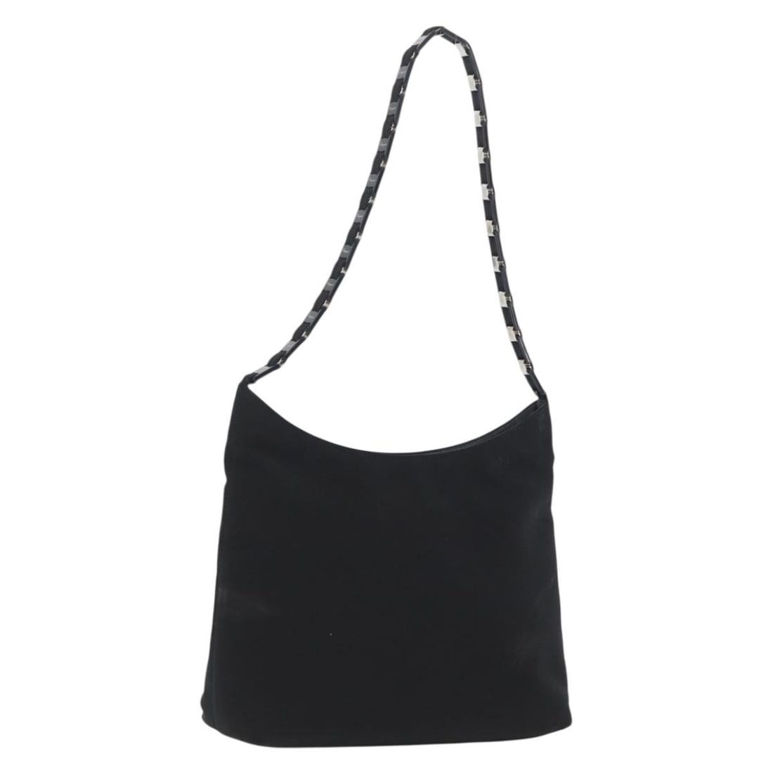 Black Nylon Vala Chain Shoulder Bag by Salvatore Ferragamo: Black Nylon Vala Chain Shoulder Bag by Salvatore Ferragamo This Salvatore Ferragamo Vala shoulder bag features a classic black nylon exterior and a chain strap design. Designed for women, it offers pr