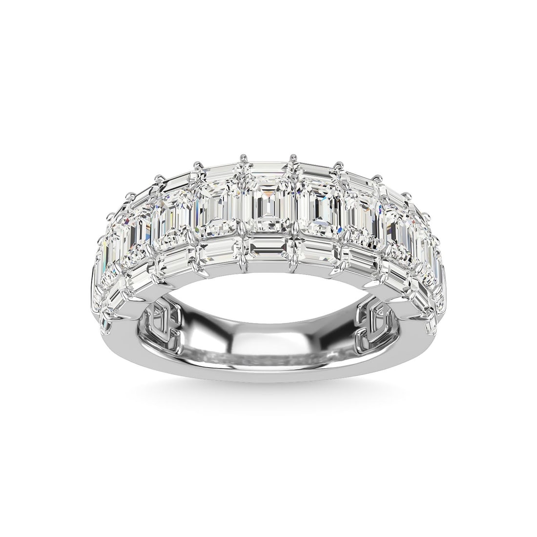 14K White Gold Diamond 3 1/2 Ct.Tw Ladies Bands: 14K White Gold Diamond 3 1/2 Ct.Tw Ladies Bands 14k White Gold Stone Color: G-h Stone Clarity: Si Each ring is presented in standard size 6.5. Complimentary resizing is available between sizes 510 (in
