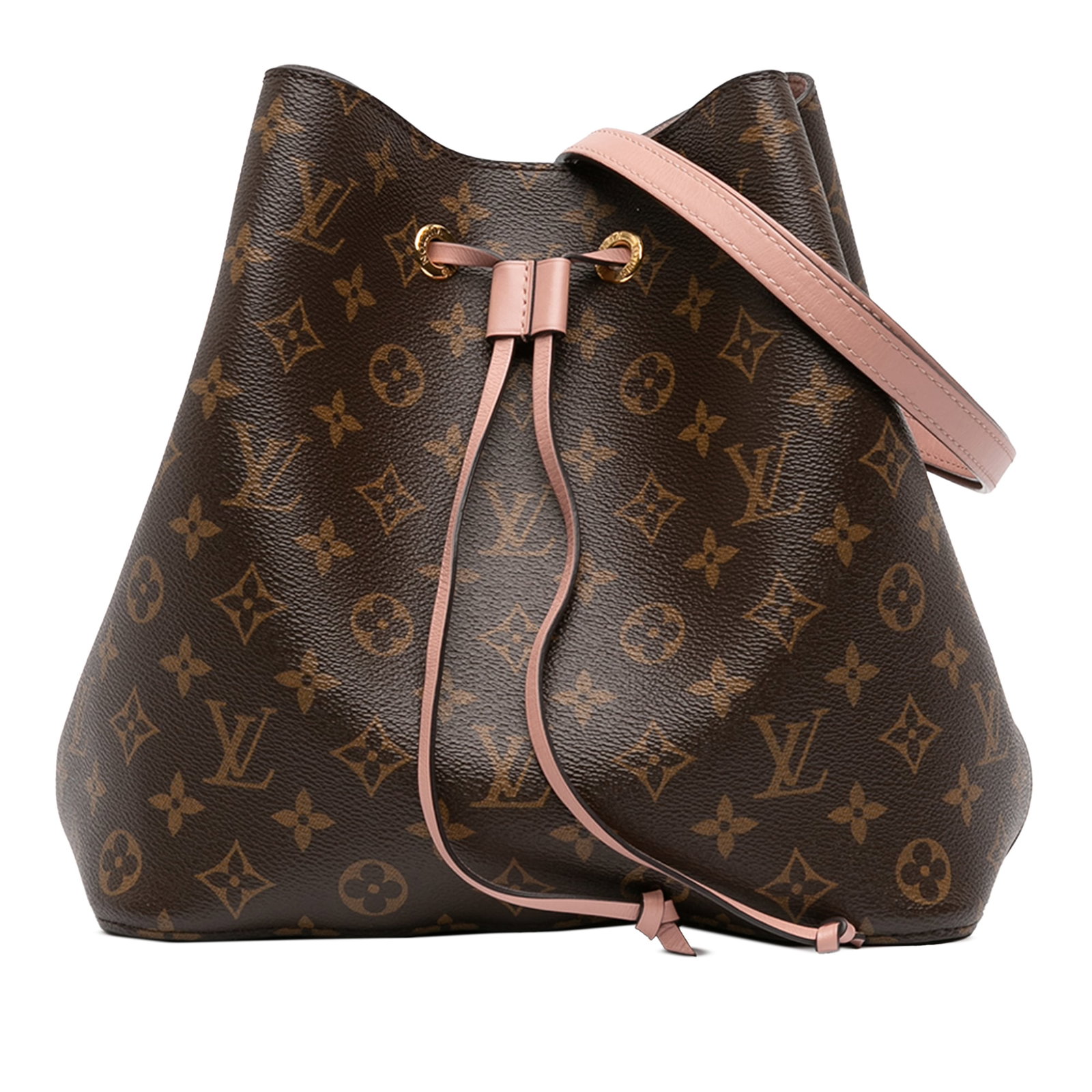 Louis Vuitton Neonoe MM Brown Monogram Canvas Shoulder Bag: Louis Vuitton Neonoe MM Brown Monogram Canvas Shoulder Bag The Louis Vuitton Monogram Neonoe MM showcases a monogram canvas exterior, complemented by a detachable flat leather strap. It features an op