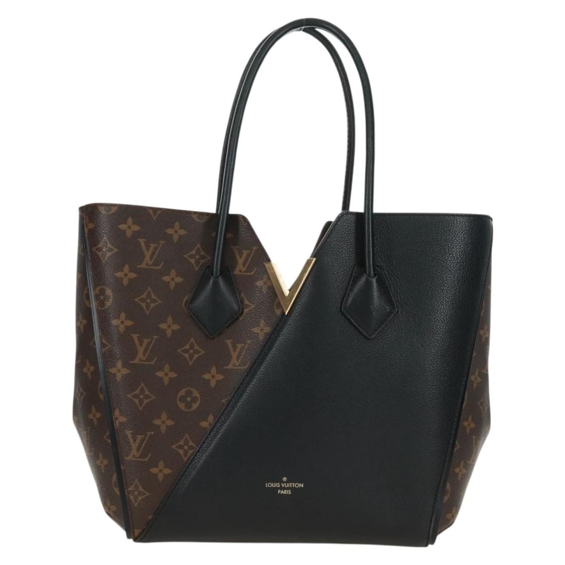 Kimono Monogram Canvas and Leather Bag by Louis Vuitton: Kimono Monogram Canvas and Leather Bag by Louis Vuitton This Louis Vuitton Kimono handbag features a stylish combination of monogram canvas and leather in black. Designed for women, it offers a spacio