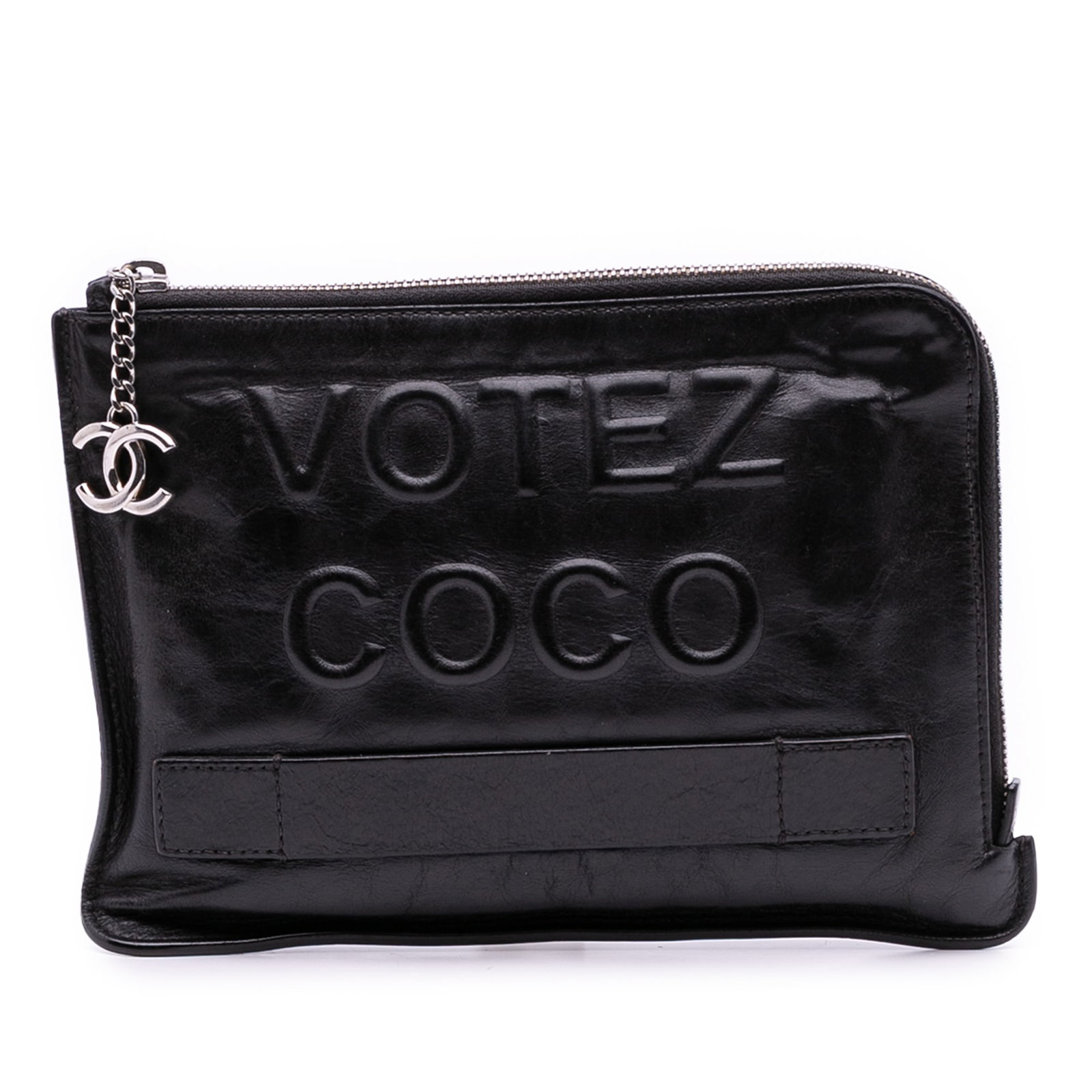 Chanel Black Lambskin Votez Coco Clutch Bag Italy (1 of 13)