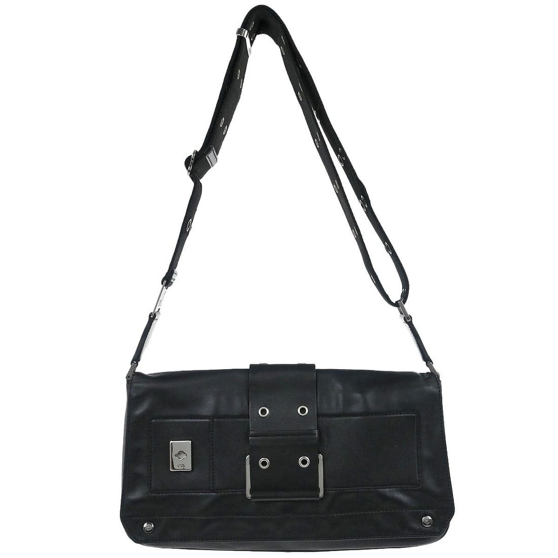 Dior Street Chic Black Leather Canvas Shoulder Bag BM-0042 Medium (1 of 10)