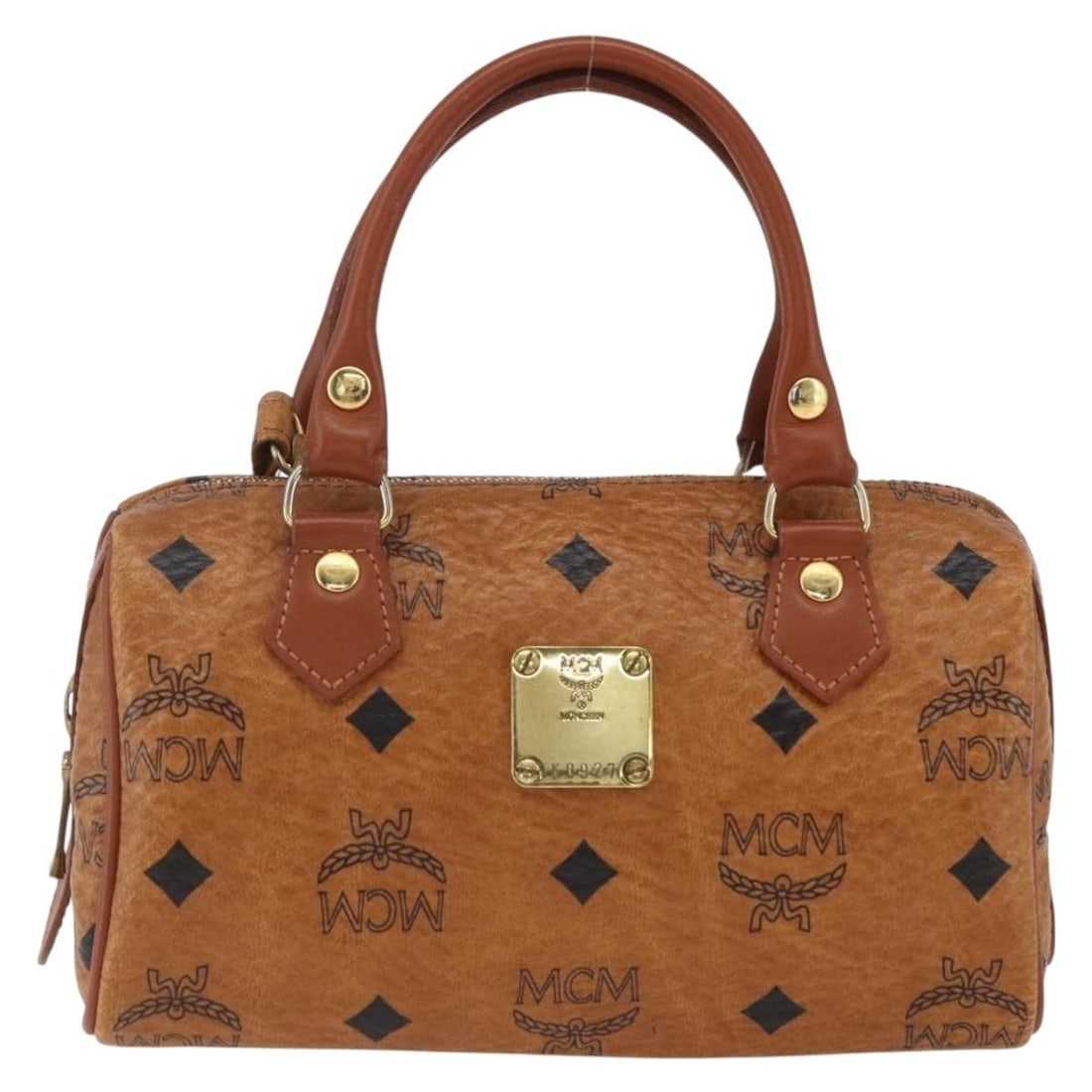 Brown Canvas and Leather MCM Visetos Logogramme Shoulder Handbag (1 of 18)