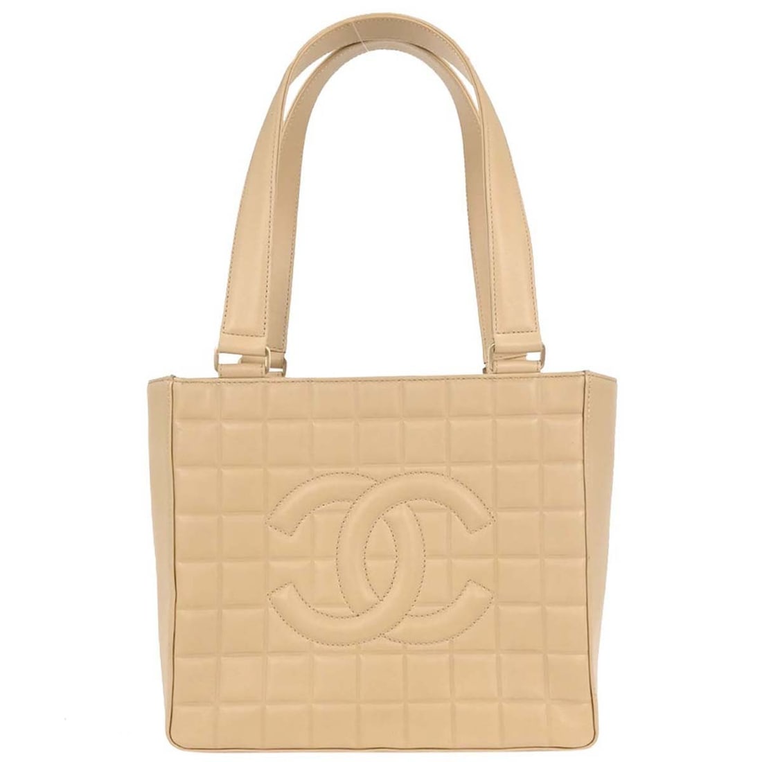 Chanel Beige Lambskin Choco Bar Medium Tote Bag (1 of 10)