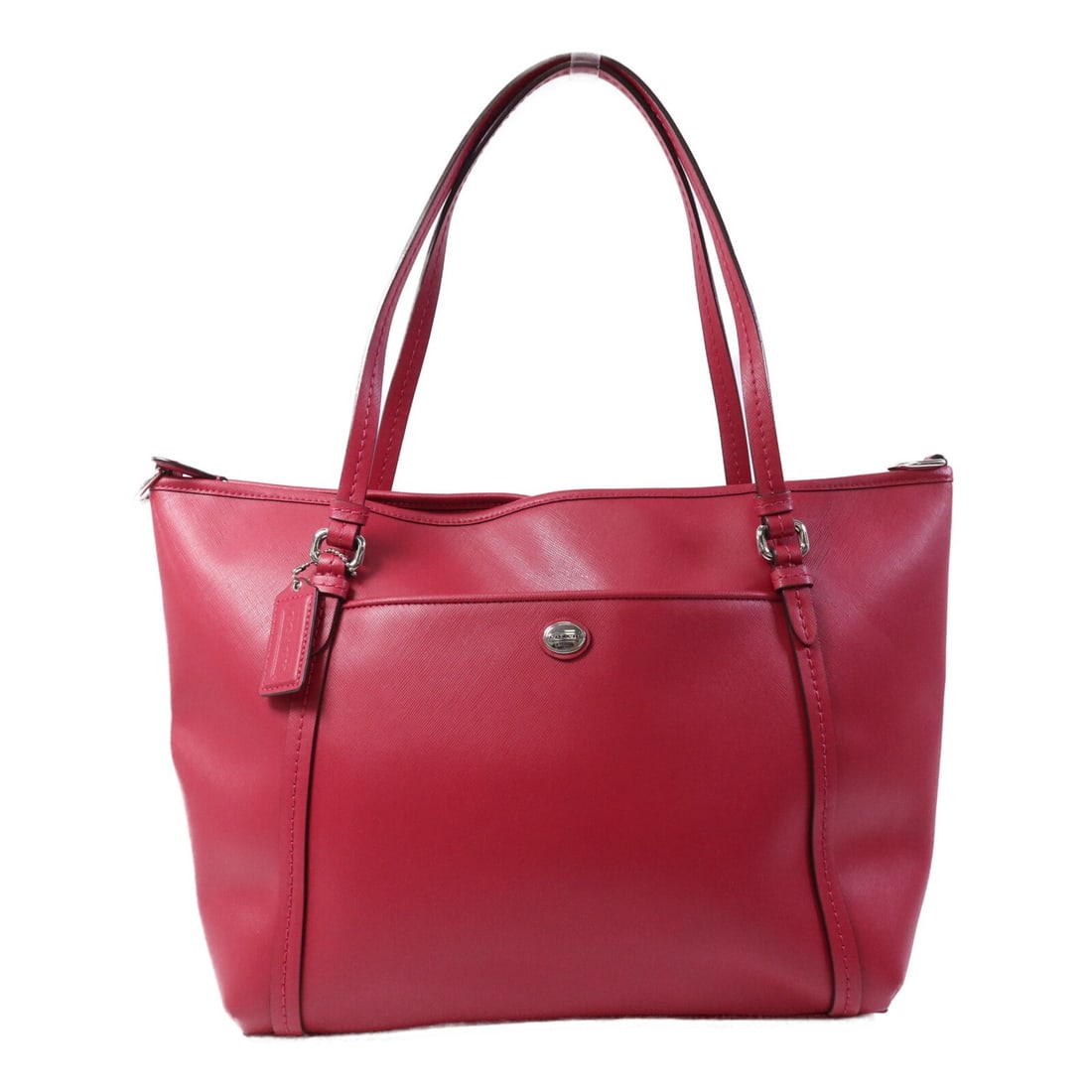 Peyton Red Calfskin Tote by Coach Silver Hardware H1305 (1 of 12)