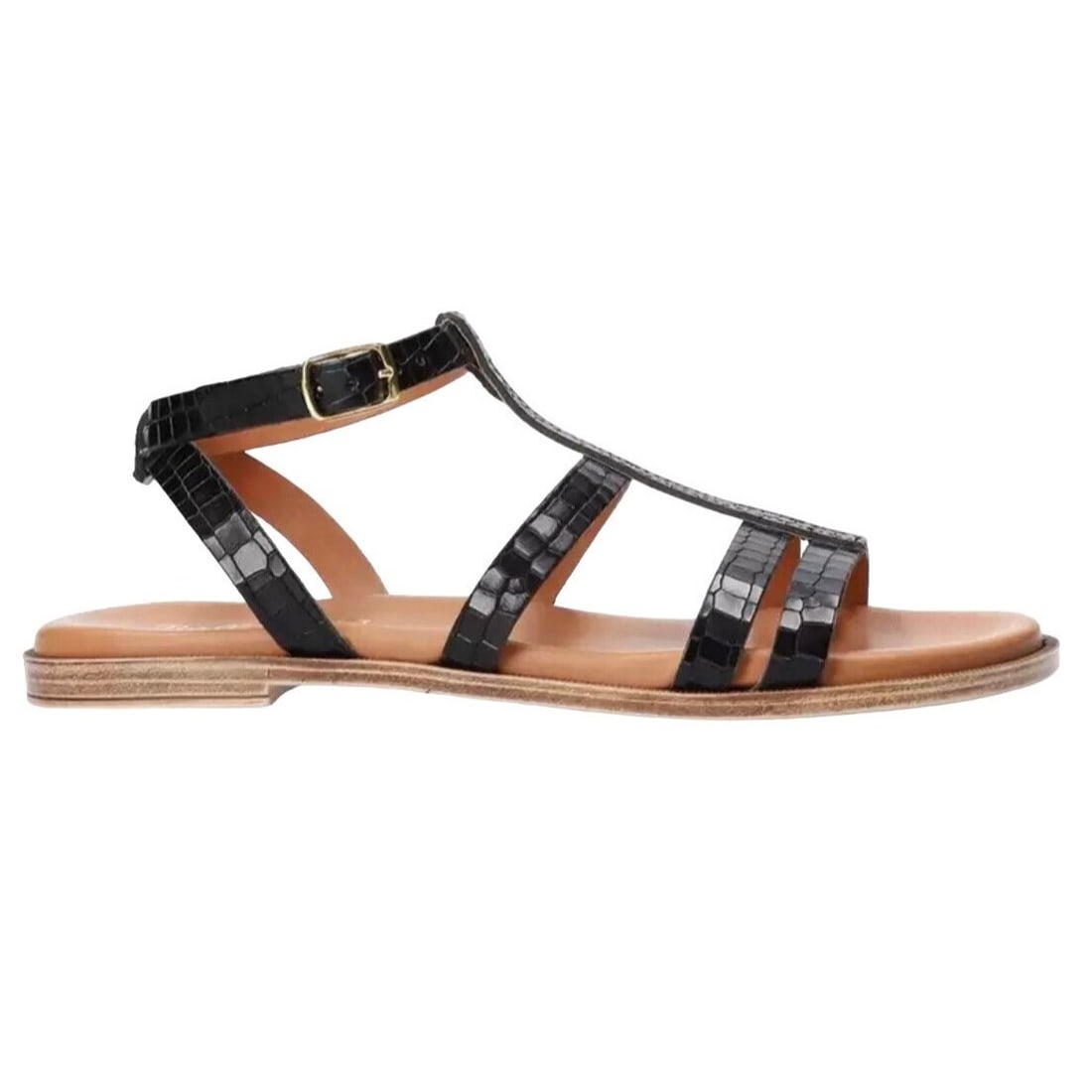 Bella Vita Ira-Italy Black Croco Leather Strappy Sandals 7.5 (1 of 6)