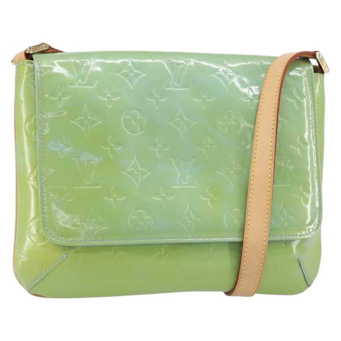 LOUIS VUITTON Baby Blue Vernis Thompson Street Bag M91009 Auth (1 of 18)