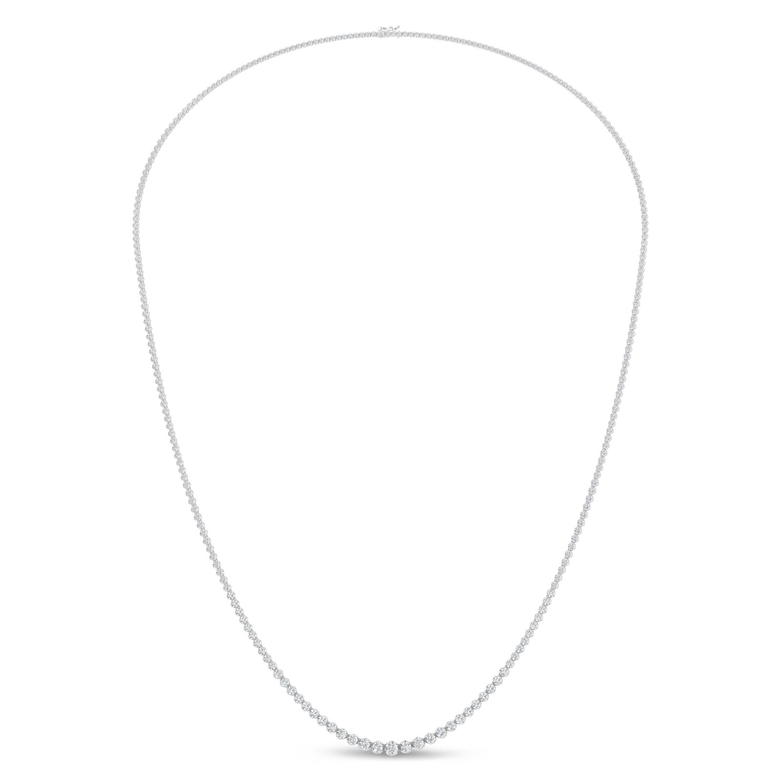 14K White Gold Lab Grown Diamond 8 Ct.Tw. Floating Necklace: 14K White Gold Lab Grown Diamond 8 Ct.Tw. Floating Necklace This sophisticated floating necklace features 8 CT TW of lab-grown diamonds set in polished 14K white gold. A modern design that offers flui