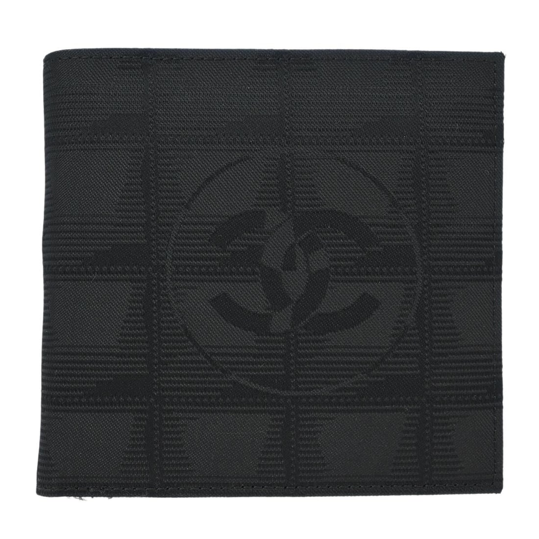 Chanel Travel Line Black Nylon Bifold Wallet for Women: Chanel Travel Line Black Nylon Bifold Wallet for Women This Chanel bifold wallet is crafted from black nylon and designed for women. It features a compact, square silhouette and is part of Chanel's Tr