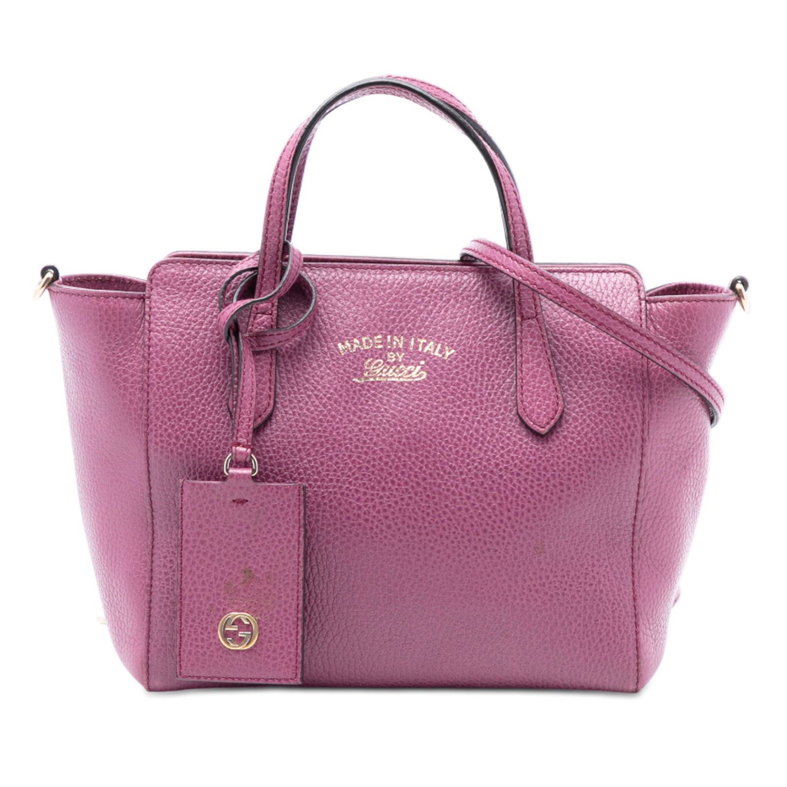 Gucci Purple Mini Leather Satchel with Removable Strap (1 of 7)