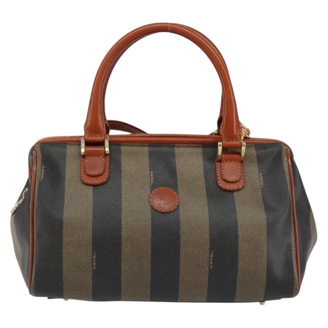 Vintage Fendi Pequin Coated Canvas Convertible Boston Bag (1 of 18)