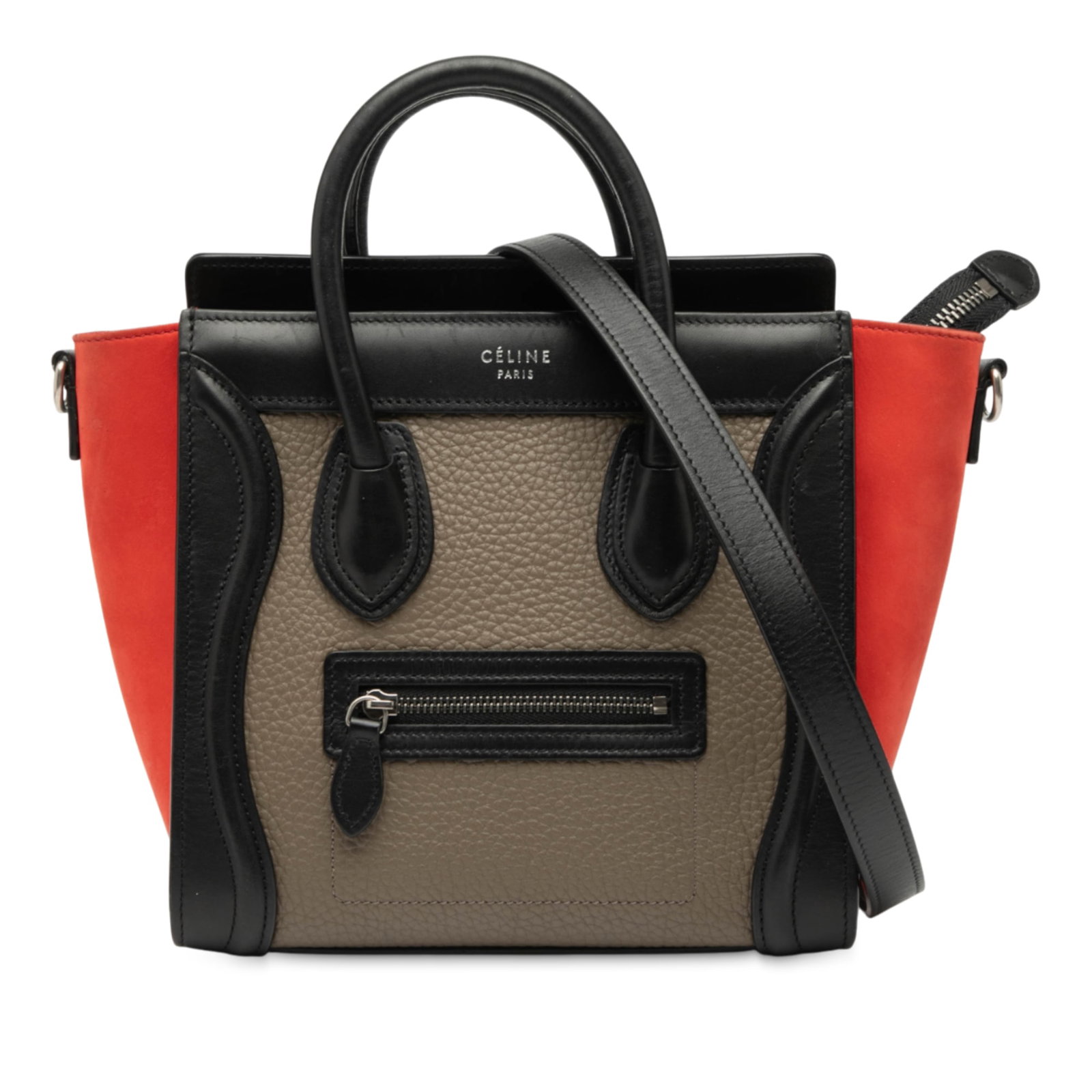 Celine Nano Tricolor Leather Luggage Tote with Detachable Strap (1 of 8)