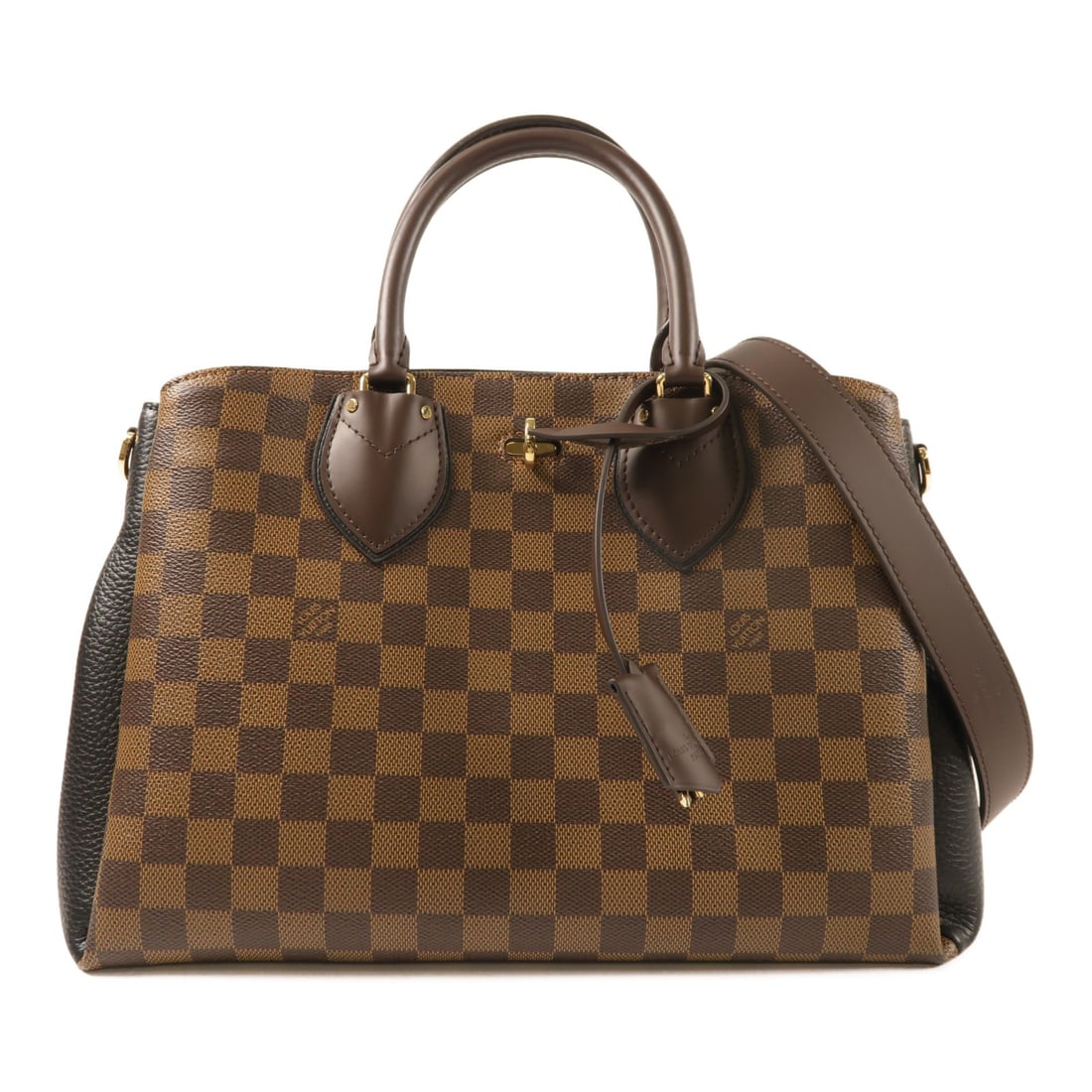 Louis Vuitton Normandy Damier Canvas Shoulder Bag with Gold Hardware: Louis Vuitton Normandy Damier Canvas Shoulder Bag with Gold Hardware This Louis Vuitton Normandy 2 Way Shoulder Bag features the iconic Damier pattern in brown PVC coated canvas. Designed for women, i