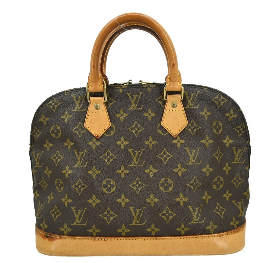 Louis Vuitton Alma Brown Monogram Canvas Satchel Purse: Louis Vuitton Alma Brown Monogram Canvas Satchel Purse The Louis Vuitton Alma Handbag features the classic monogram canvas in brown, designed for women. This handbag is made in France and has visible