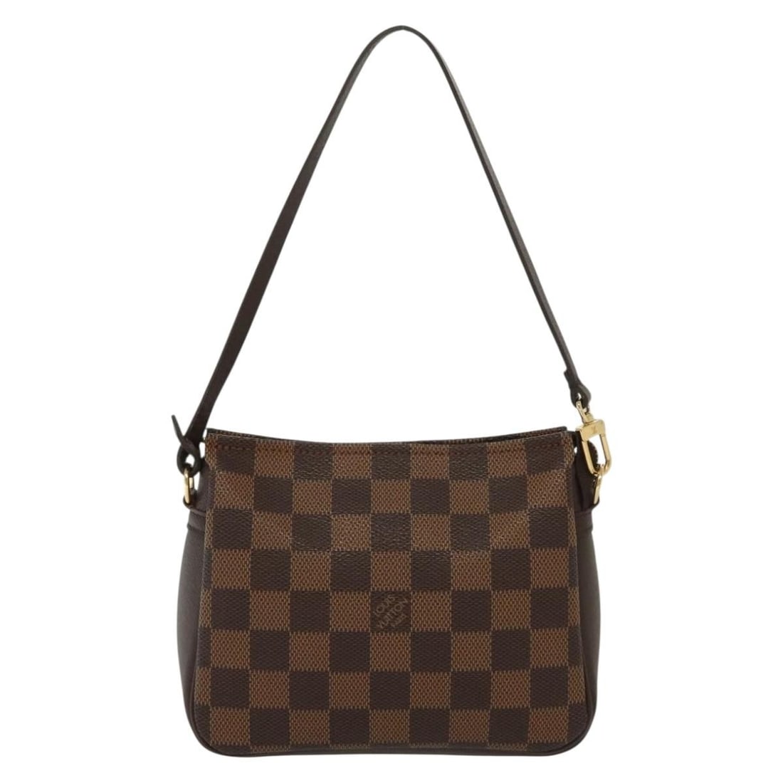 Damier Canvas Trousse Cosmetic Pouch by Louis Vuitton: Damier Canvas Trousse Cosmetic Pouch by Louis Vuitton This Louis Vuitton Trousse Make Up Bag features the signature Damier canvas in brown, designed for women. The bag is crafted in France and offers