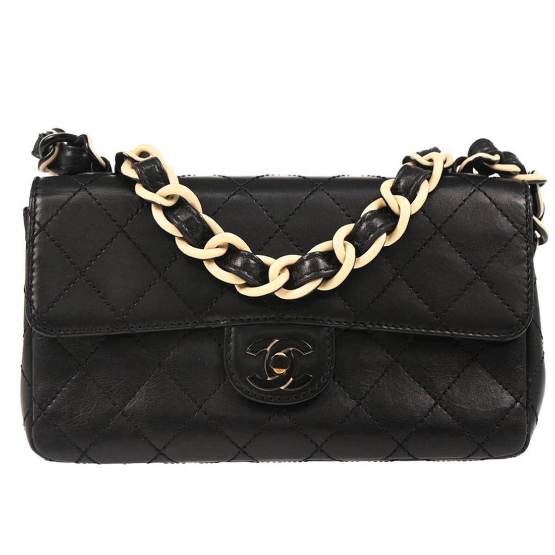 Chanel Black Lambskin Quilted Shoulder Bag with Chain Strap (1 of 11)
