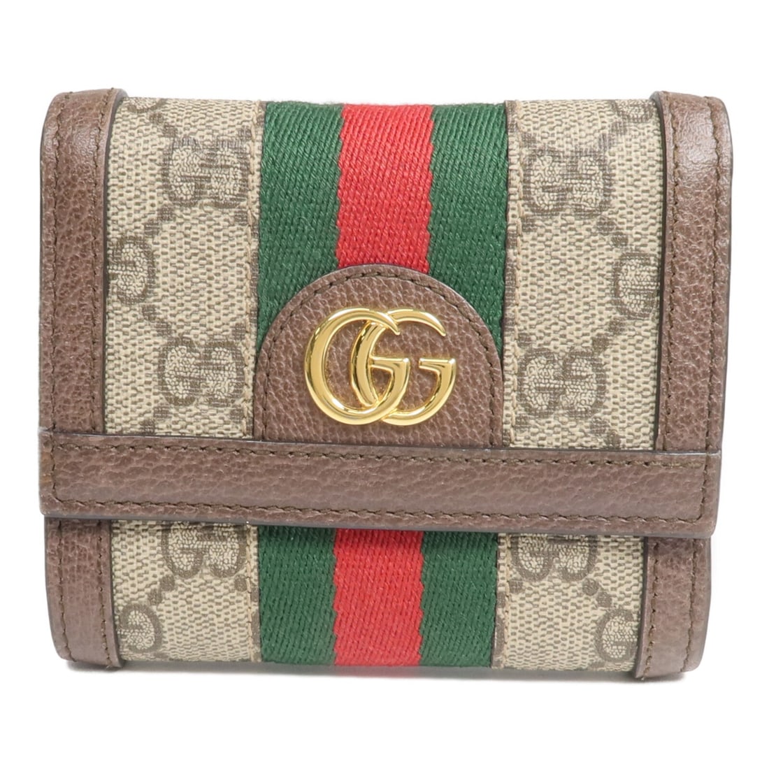 Ophidia Brown Trifold Wallet by Gucci with GG and Gold Hardware (1 of 15)