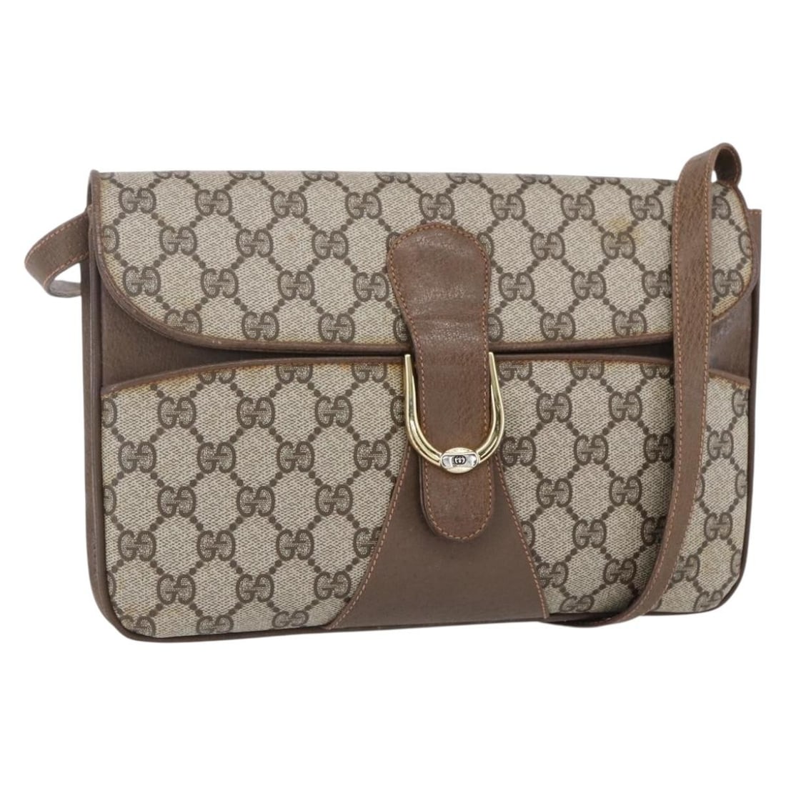 Gucci Beige Vintage GG Canvas and Leather Shoulder Bag (1 of 18)