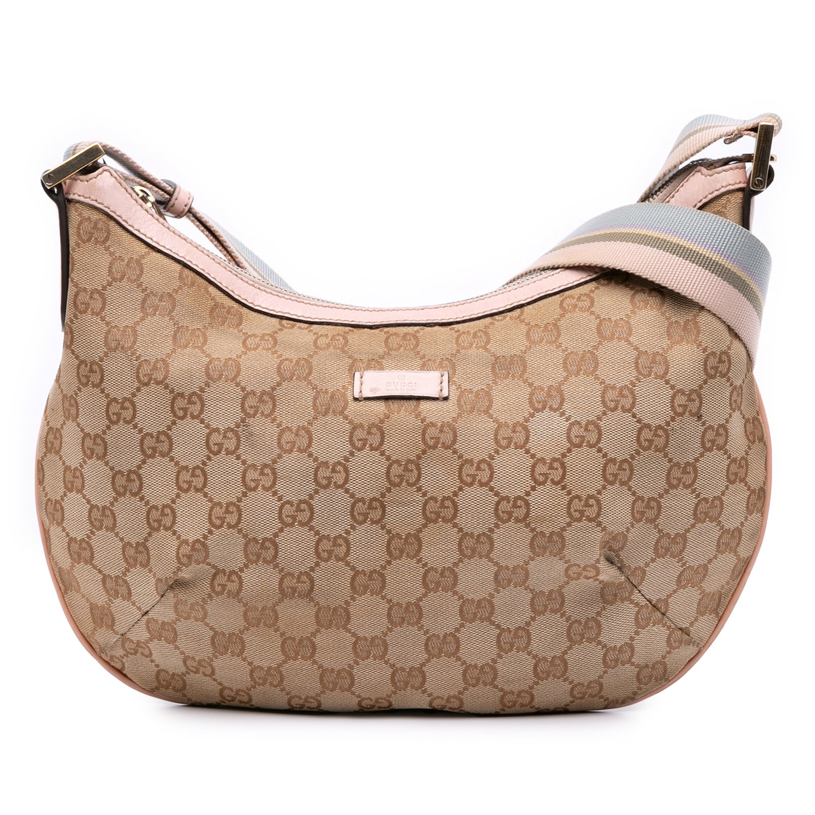 Gucci GG Canvas Web Crossbody Bag Brown Fabric Italy (1 of 13)