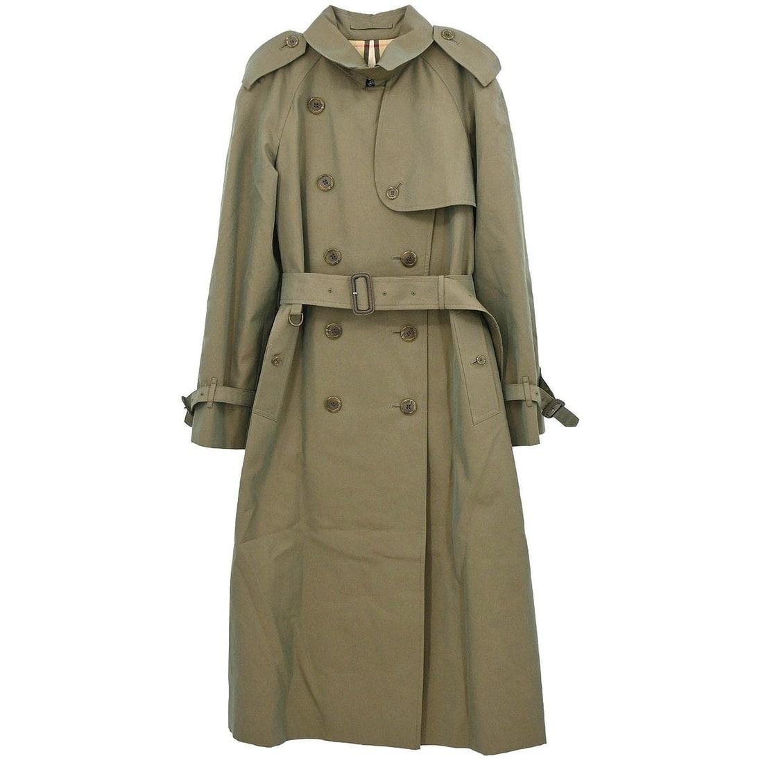 Burberry Khaki Cotton Double Breasted Women's Trench Coat Size 36 (1 of 14)