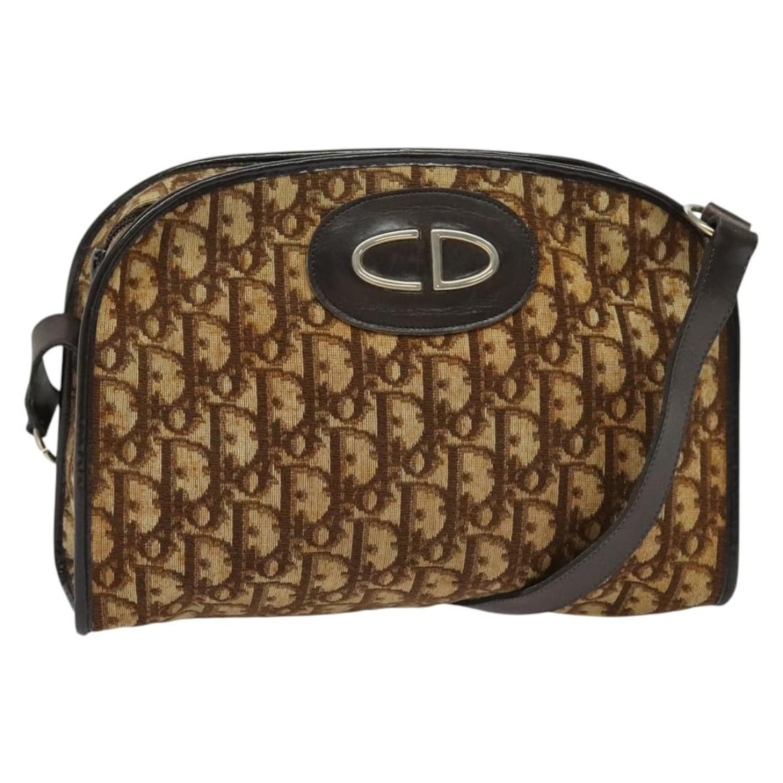 Christian Dior Canvas Vintage Trotter Shoulder Bag Brown: Christian Dior Canvas Vintage Trotter Shoulder Bag Brown This Christian Dior Vintage Trotter shoulder bag is crafted from brown canvas, designed for female use. It features a shoulder strap and metal