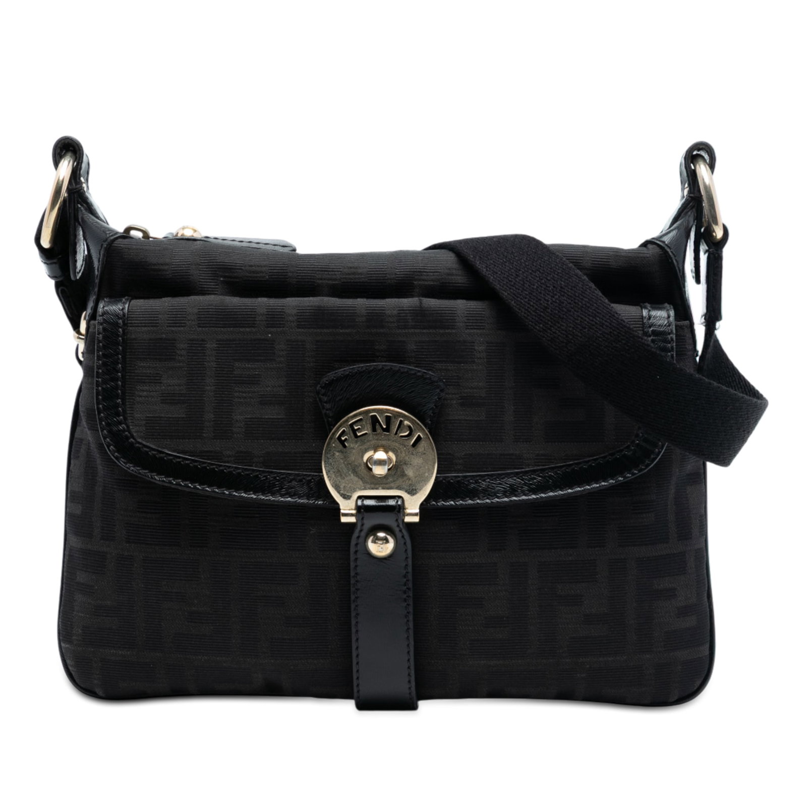 Fendi Zucca Chef Crossbody Bag with Leather Trim and Flap Pocket (1 of 7)