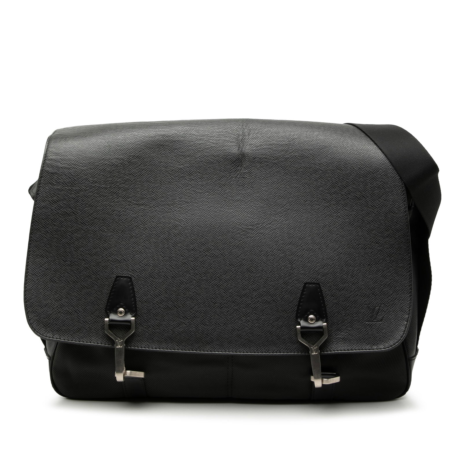 Louis Vuitton Dersou Black Taiga Leather Bag with Adjustable Strap (1 of 8)