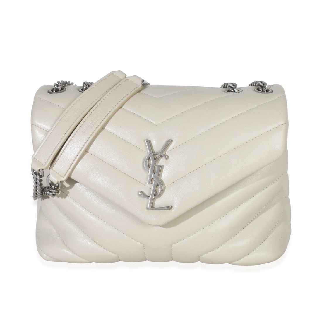 Saint Laurent Loulou Small Beige Quilted Calfskin Shoulder Bag (1 of 8)