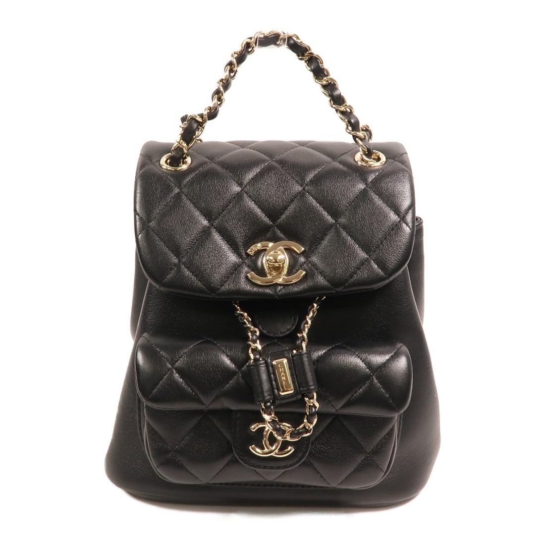 Chanel Duma Calfskin Black Backpack with Gold Tone CC Hardware (1 of 16)