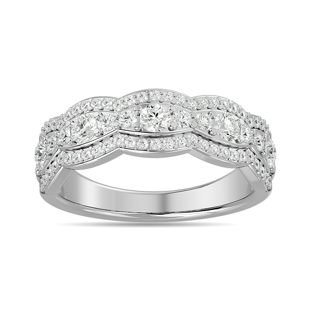 Diamond 7/8 Ct.tw Fashion Band in 14K White Gold: Diamond 7/8 Ct.tw Fashion Band in 14K White Gold 14k White Gold Stone Color: G-h Stone Clarity: I1 Each ring is presented in standard size 6.5. Complimentary resizing is available between sizes 510 (i