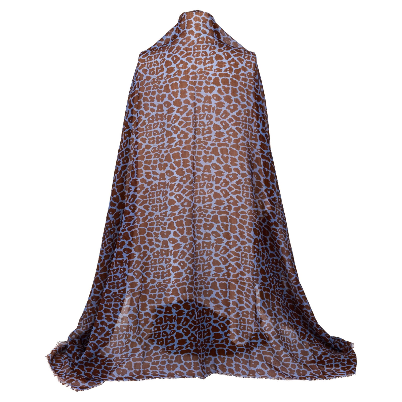 Fendi Oversize Blue Maroon Shawl Scarf 70% Cotton 30% Silk Made in Italy (1 of 5)