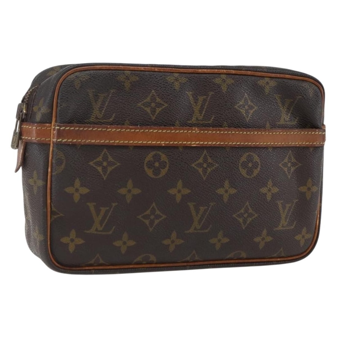 Monogram Canvas Compiegne 23 Clutch by Louis Vuitton M51847 France: Monogram Canvas Compiegne 23 Clutch by Louis Vuitton M51847 France This Louis Vuitton Compiegne 23 clutch bag features the classic Monogram canvas exterior and is crafted in France. The bag shows sign