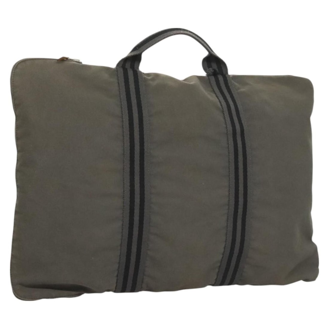 HERMES Fourre Tout Business Bag Gray Silver Canvas Made in France (1 of 18)