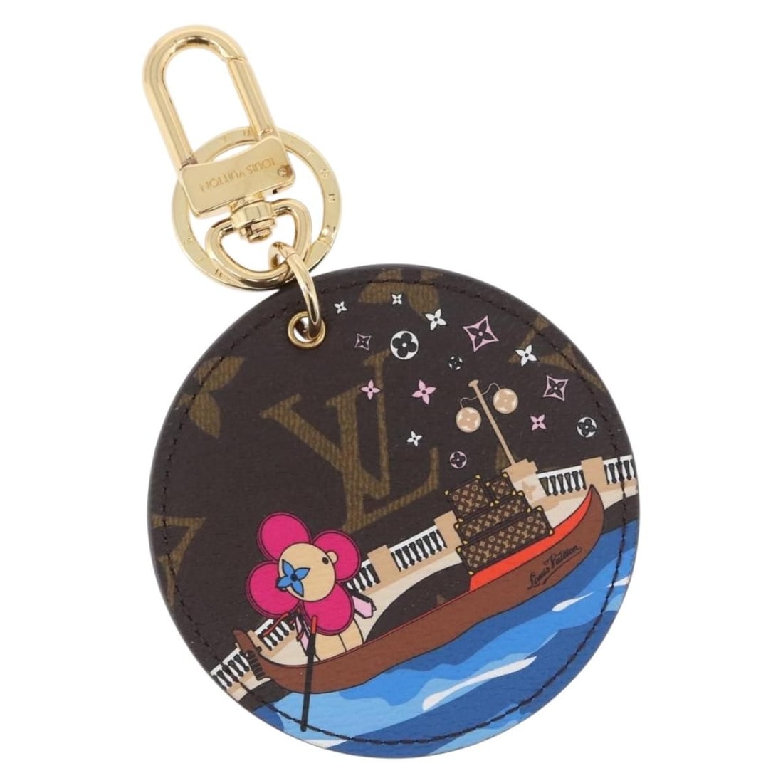 Louis Vuitton Vivienne Monogram Metal Charm M68652 Blue with Box: Louis Vuitton Vivienne Monogram Metal Charm M68652 Blue with Box This Louis Vuitton Monogram Vivienne Porte Cles Illustre Charm is crafted from metal with a blue finish. It features a compact design s