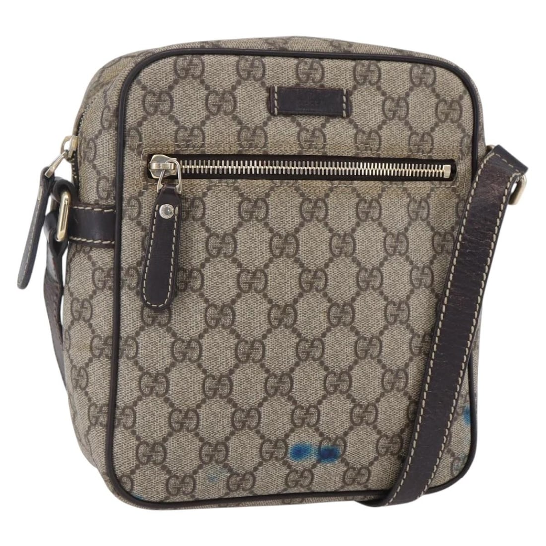 GUCCI GG Supreme Beige Gold PVC Shoulder Bag 233268 Auth: GUCCI GG Supreme Beige Gold PVC Shoulder Bag 233268 Auth This authentic GUCCI GG Supreme Shoulder Bag showcases a stylish blend of beige PVC leather and GG canvas, crafted in Italy. It features a chic