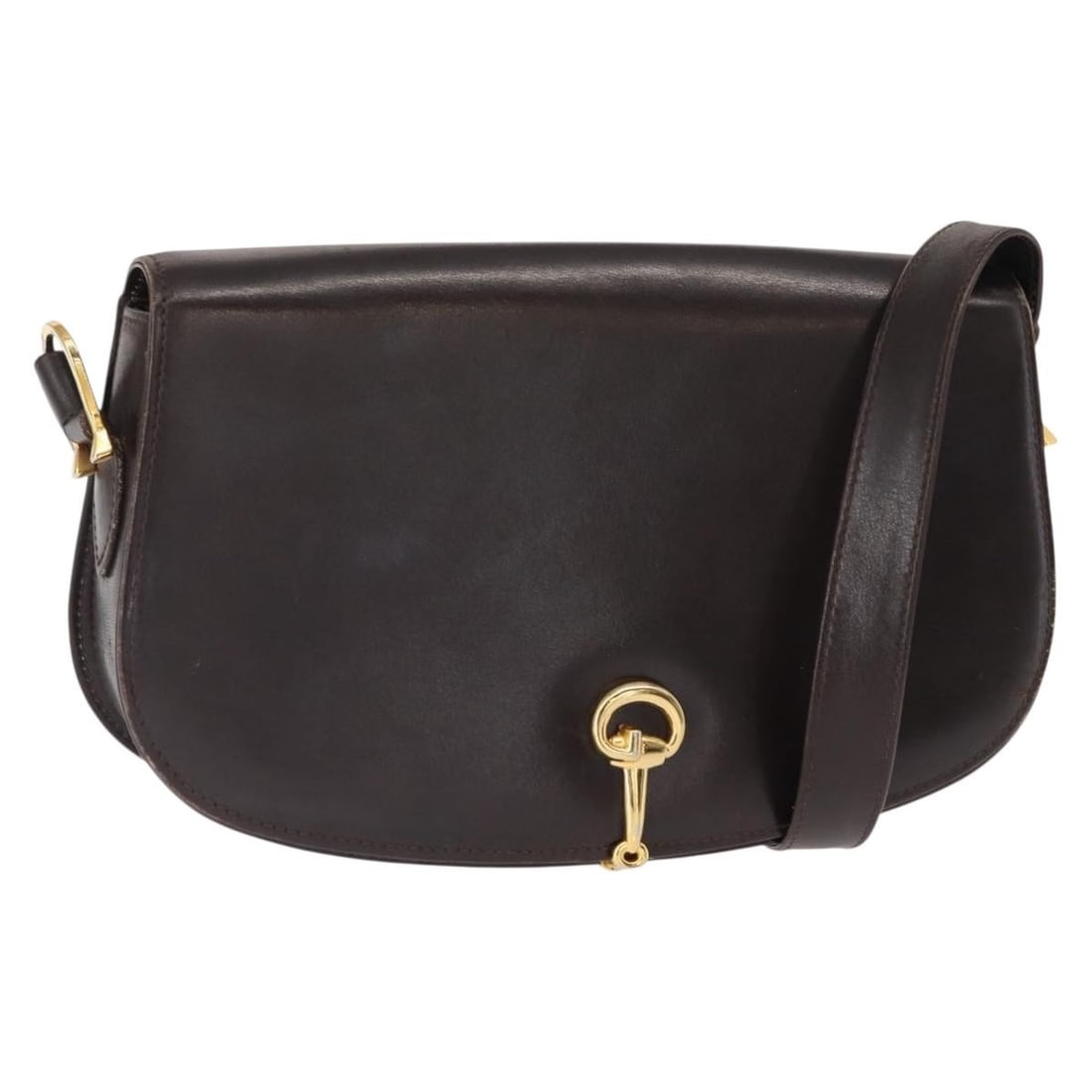 GUCCI Brown Leather Shoulder Bag with Gold Accents Authentic: GUCCI Brown Leather Shoulder Bag with Gold Accents Authentic This authentic GUCCI shoulder bag combines luxury and practicality, featuring a sophisticated brown leather exterior with gold accents. Des